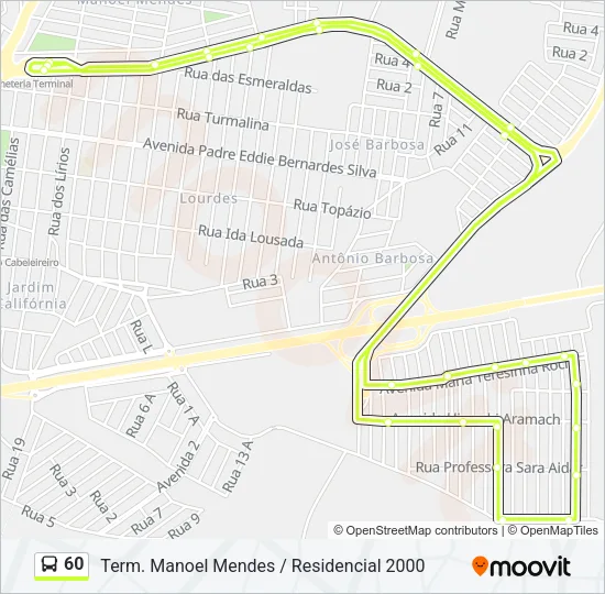 60 Bus Line Map