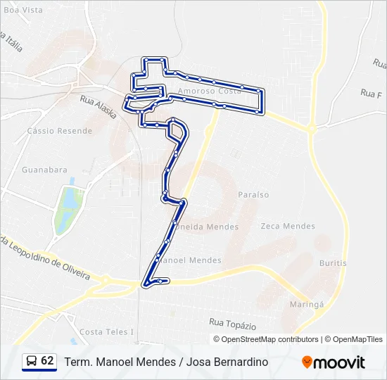 62 Bus Line Map