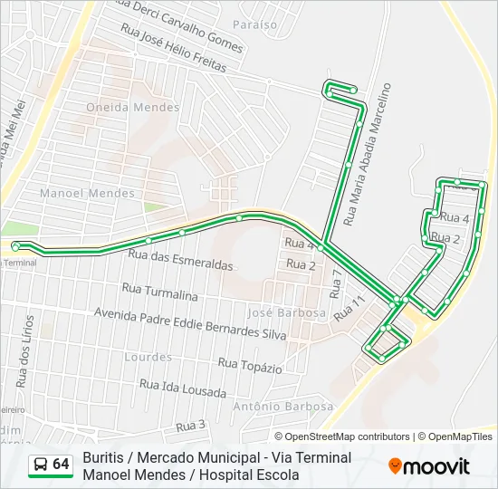 64 Bus Line Map
