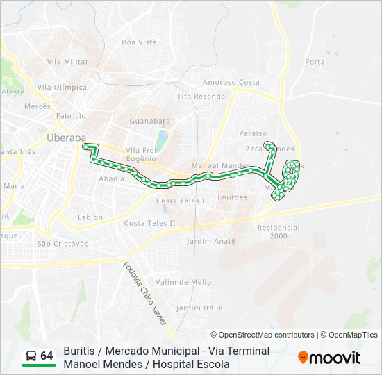64 Bus Line Map