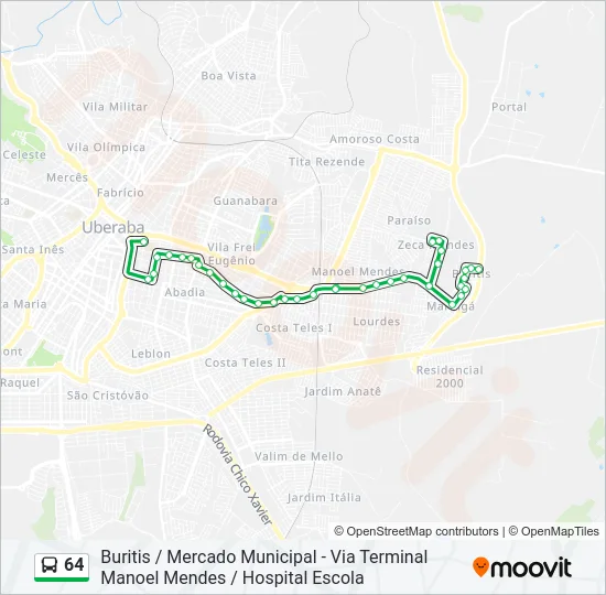 64 Bus Line Map