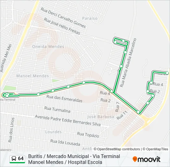64 Bus Line Map