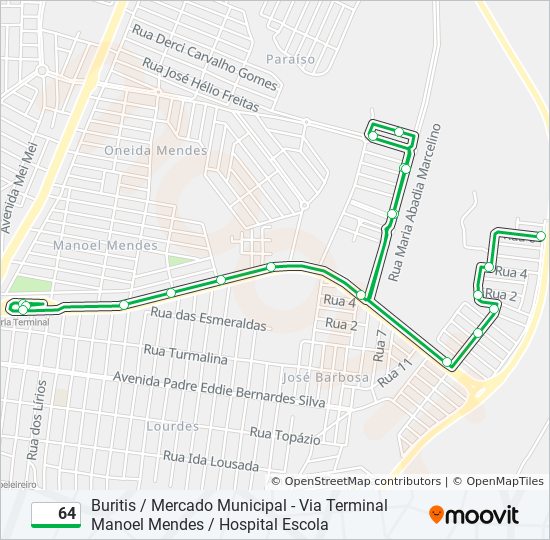 Mapa de 64 de autobús