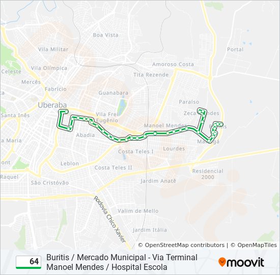 64 bus Line Map