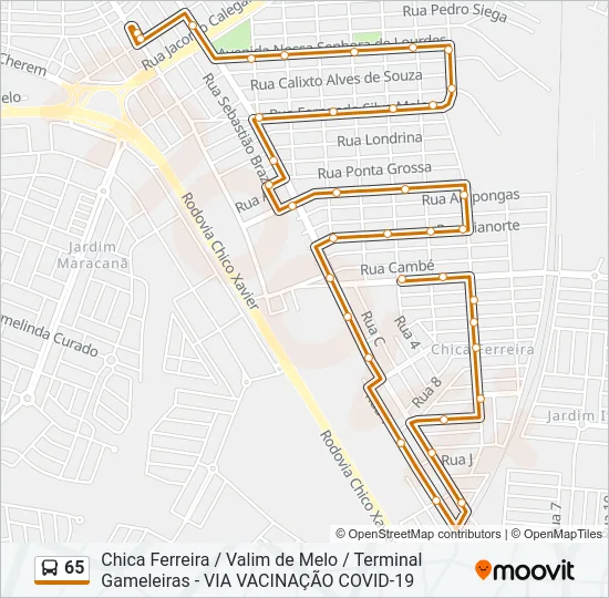 65 Bus Line Map