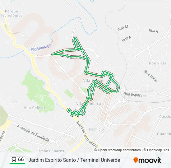 66 Bus Line Map