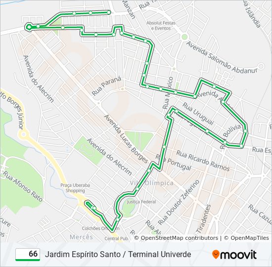 66 bus Line Map