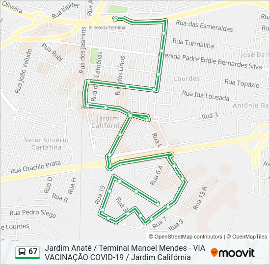 67 Bus Line Map