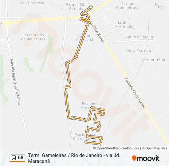 68 Bus Line Map