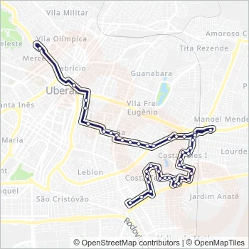 111 Bus Line Map