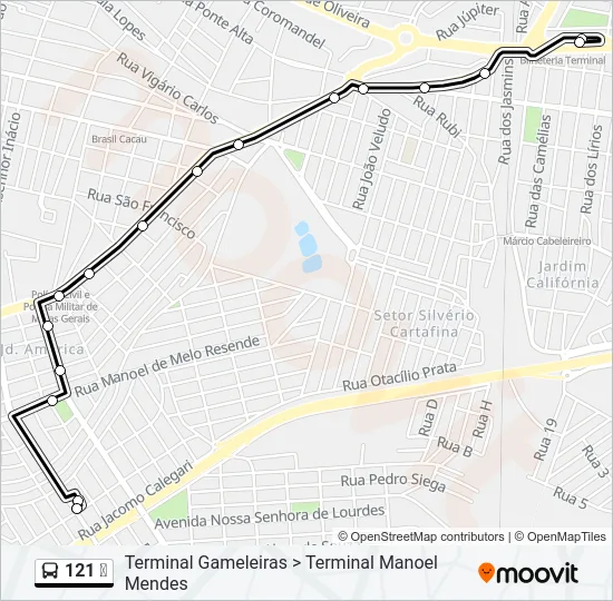 121 ✈ Bus Line Map
