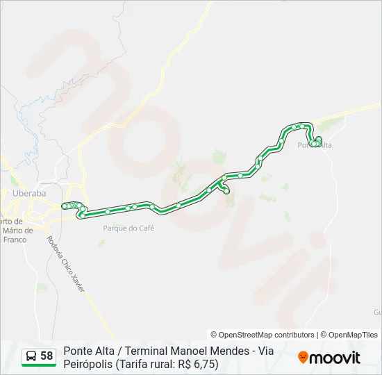 58 Bus Line Map