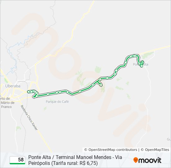 58 bus Line Map