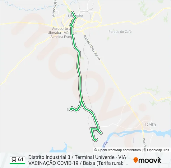 61 Bus Line Map