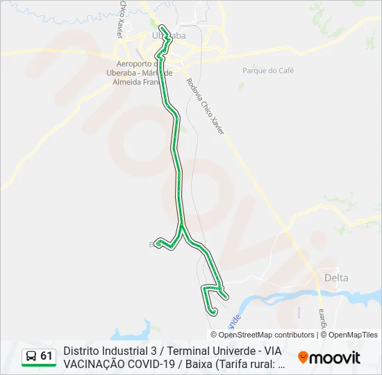 61 Bus Line Map