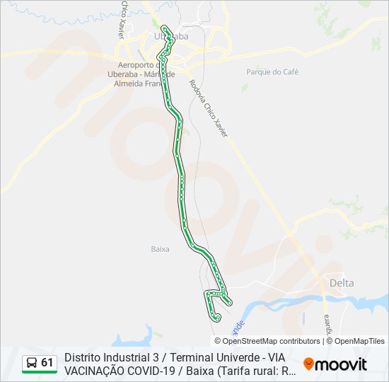 Mapa de 61 de autobús