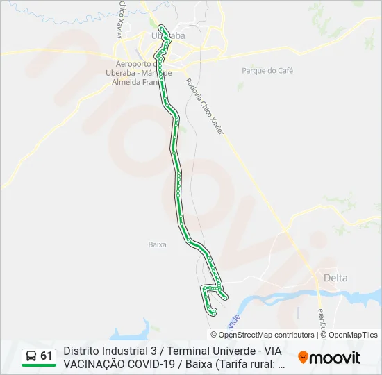 61 Bus Line Map