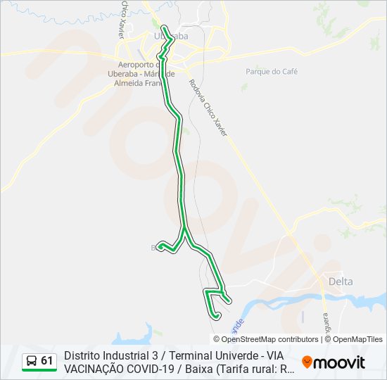 Mapa de 61 de autobús