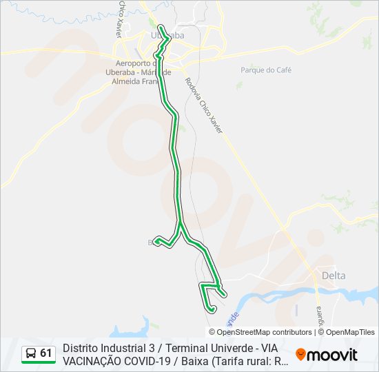 61 bus Line Map