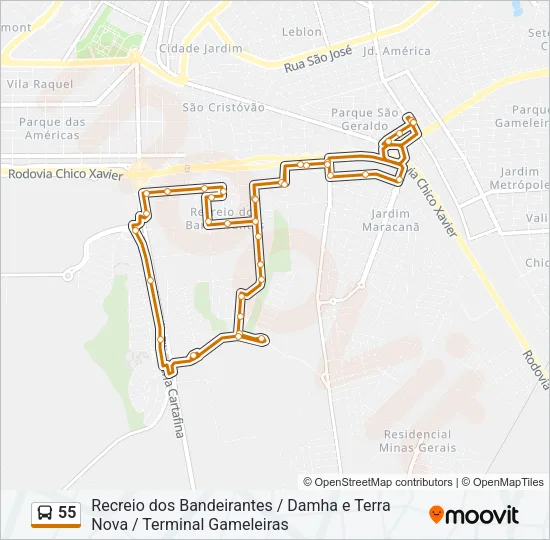 55 Bus Line Map