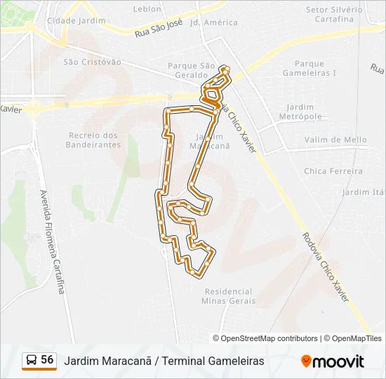 56 Bus Line Map