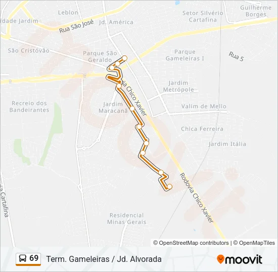 69 Bus Line Map
