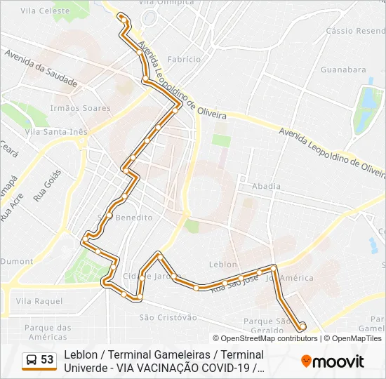 53 Bus Line Map