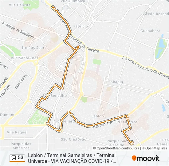 53 Bus Line Map