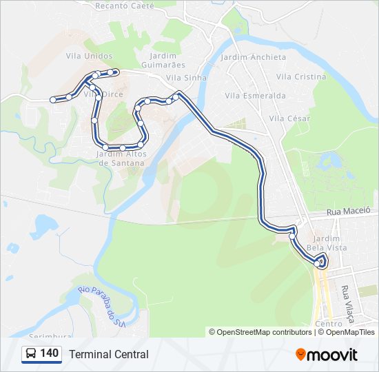 140 bus Line Map