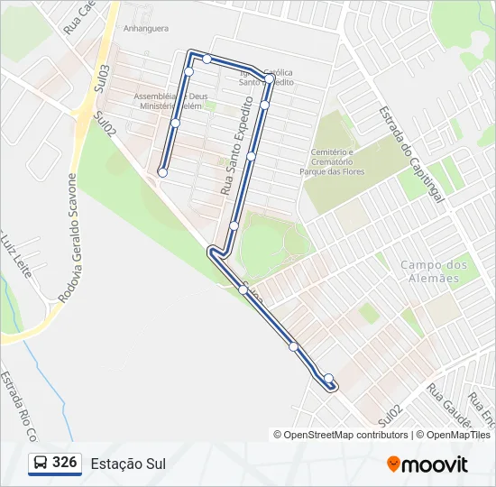 326 Bus Line Map