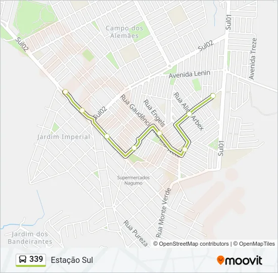 339 Bus Line Map