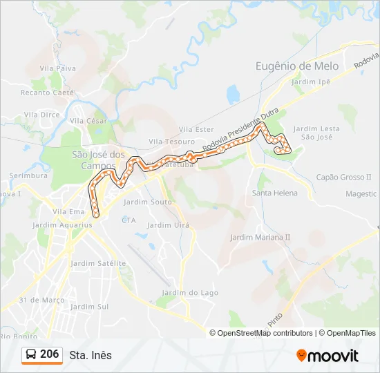 206 Bus Line Map