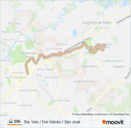 206 Bus Line Map