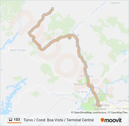 103 Bus Line Map