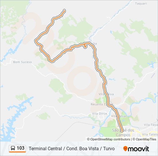 Mapa de 103 de autobús