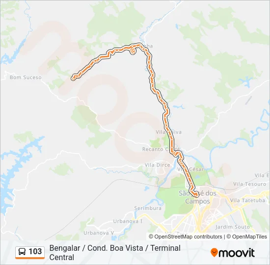 103 Bus Line Map