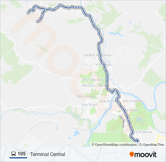 Rota da linha 105: horários, paradas e mapas - Náutica III (Atualizado)