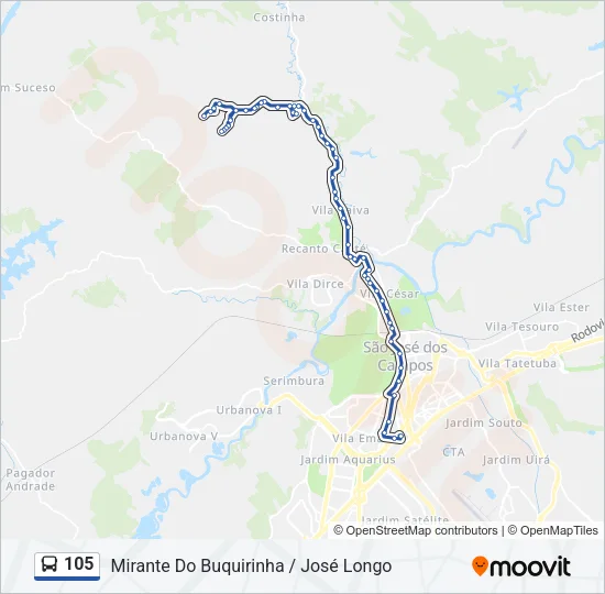 105 Bus Line Map