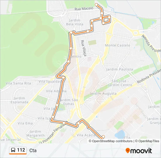 112 Bus Line Map