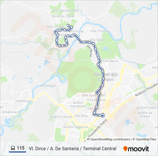 115 Bus Line Map