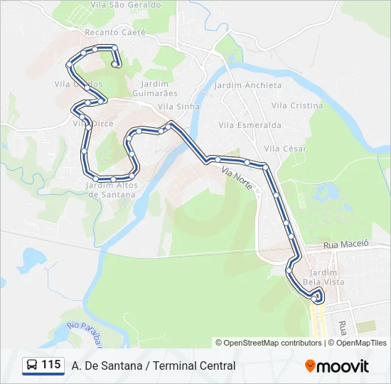 115 Bus Line Map