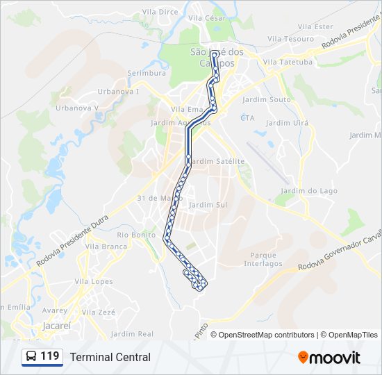 119 Bus Route Map 119 Route: Schedules, Stops & Maps - Terminal Central (Updated)