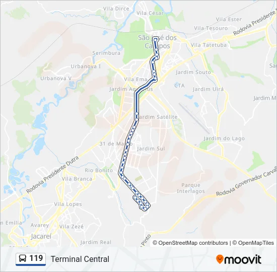 119 Bus Line Map
