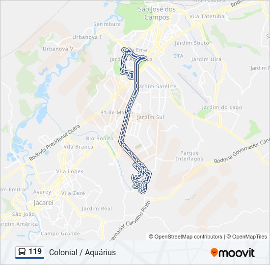 119 bus Line Map