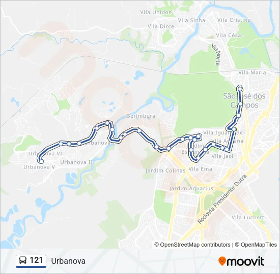 121 Bus Line Map
