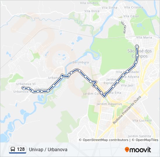 128 Route: Schedules, Stops & Maps - Univap / Urbanova (Updated)