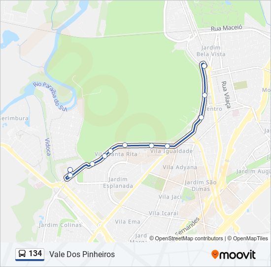 134 bus Line Map