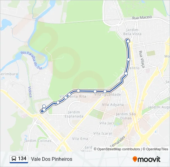 134 Bus Line Map