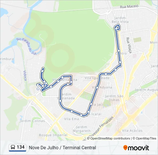 134 Bus Line Map