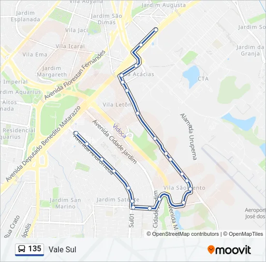 135 Bus Line Map